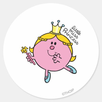 Little Miss Princess Royal Scepter Classic Round Sticker