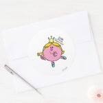 Little Miss Princess Royal Scepter Classic Round Sticker