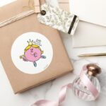 Little Miss Princess Royal Scepter Classic Round Sticker