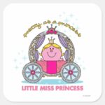 Little Miss Princess Sparkling Carriage Square Sticker
