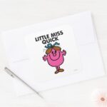 Little Miss Quick Black Lettering Square Sticker