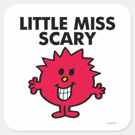 Little Miss Scary Black Lettering Square Sticker