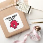 Little Miss Scary Black Lettering Square Sticker