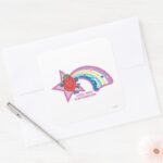 Little Miss Scatterbrain Rainbow Stars Square Sticker