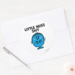 Little Miss Shy Black Lettering Classic Round Sticker