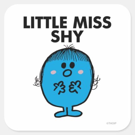 Little Miss Shy Black Lettering Square Sticker