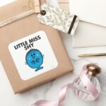 Little Miss Shy Black Lettering Square Sticker