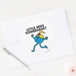 Little Miss Somersault Walking Tall Classic Round Sticker