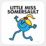 Little Miss Somersault Walking Tall Square Sticker