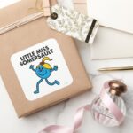 Little Miss Somersault Walking Tall Square Sticker