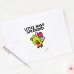 Little Miss Splendid Black Lettering Classic Round Sticker