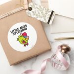 Little Miss Splendid Black Lettering Classic Round Sticker