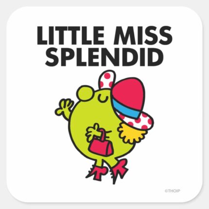 Little Miss Splendid Black Lettering Square Sticker