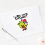 Little Miss Splendid Black Lettering Square Sticker