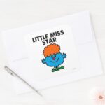 Little Miss Star Black Lettering Square Sticker