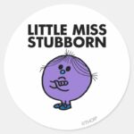 Little Miss Stubborn Arms Crossed Classic Round Sticker