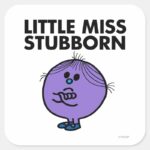 Little Miss Stubborn Arms Crossed Square Sticker