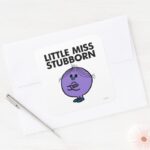 Little Miss Stubborn Arms Crossed Square Sticker