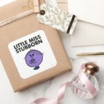 Little Miss Stubborn Arms Crossed Square Sticker