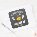 Little Miss Sunshine Haunt It Halloween Square Sticker