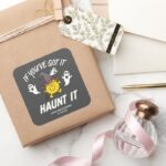 Little Miss Sunshine Haunt It Halloween Square Sticker