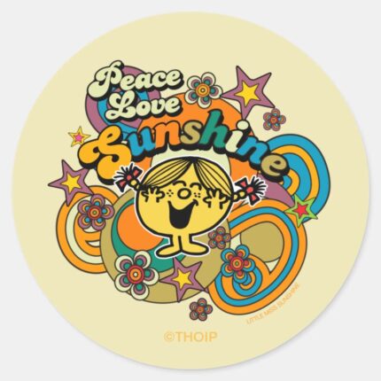 Little Miss Sunshine Peace Love Sunshine Classic Round Sticker