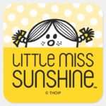 Little Miss Sunshine Peeking Square Sticker