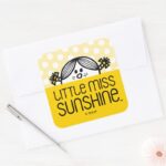 Little Miss Sunshine Peeking Square Sticker