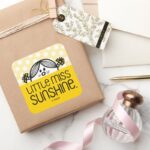 Little Miss Sunshine Peeking Square Sticker