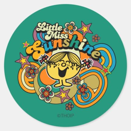 Little Miss Sunshine Floral Delight Classic Round Sticker