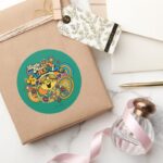 Little Miss Sunshine Floral Delight Classic Round Sticker