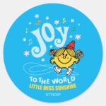 Little Miss Sunshine Joy To The World Classic Round Sticker