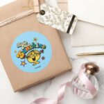 Little Miss Sunshine Stars Flowers Classic Round Sticker