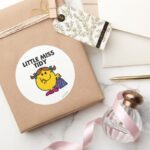 Little Miss Tidy Black Lettering Classic Round Sticker