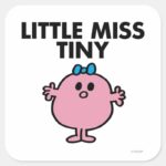 Little Miss Tiny Black Lettering Square Sticker