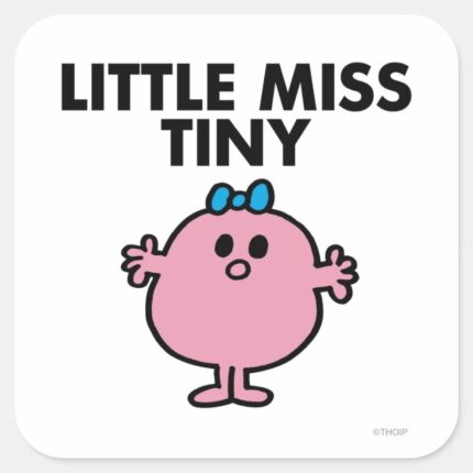 Little Miss Tiny Black Lettering Square Sticker