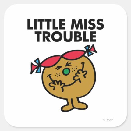 Little Miss Trouble Laughing Square Sticker