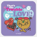 Little Miss Trouble Valentine Square Sticker