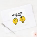 Little Miss Twins Two Much Fun Square Sticker