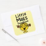 Little Miss Little Miss Sunshine Laughs Square Sticker