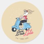 Living La Vida Lola Scooter Graphic Classic Round Sticker