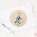 Living La Vida Lola Scooter Graphic Classic Round Sticker