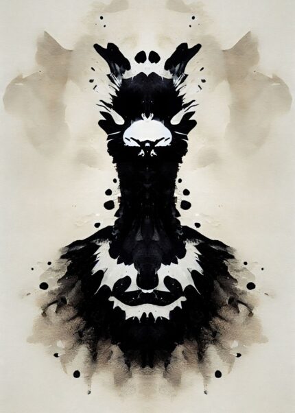 Llama Black Watercolor Poster