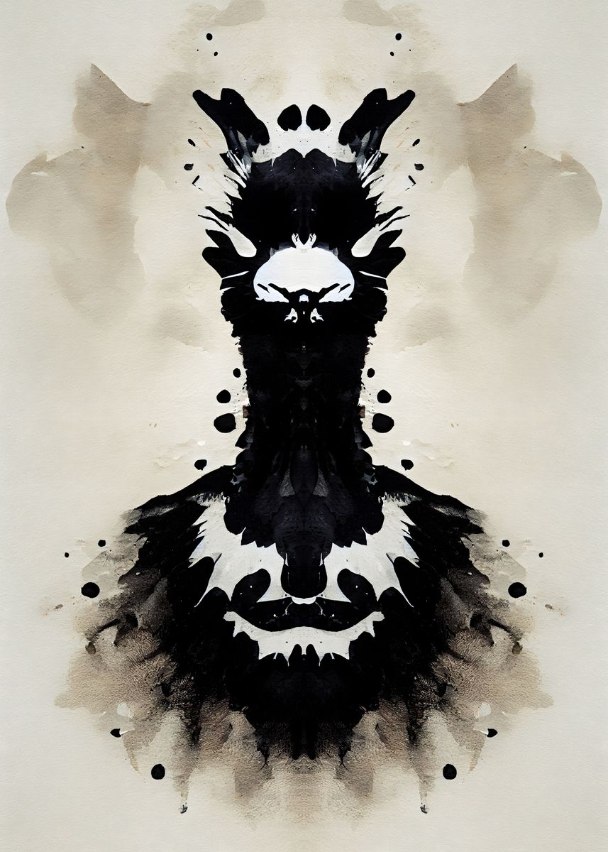 Llama Black Watercolor Poster