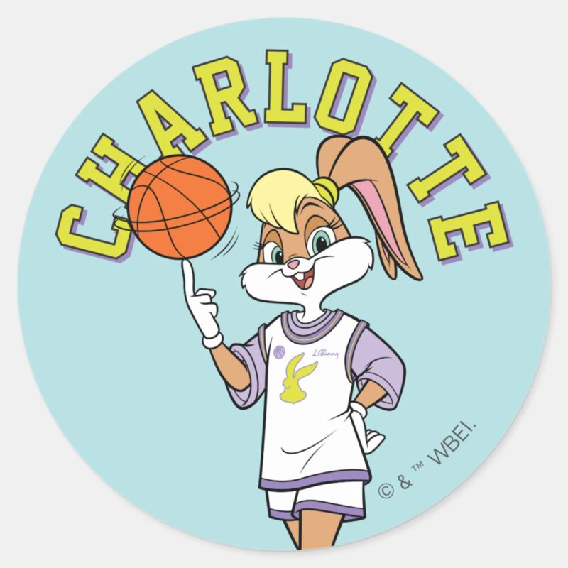 Lolas Basketball Spin Classic Round Sticker Lolas Basketball Spin Classic Round Sticker