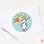 Lolas Basketball Spin Classic Round Sticker