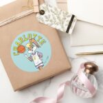 Lolas Basketball Spin Classic Round Sticker