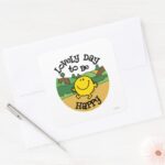 Lovely Day To Be Mr. Happy Square Sticker