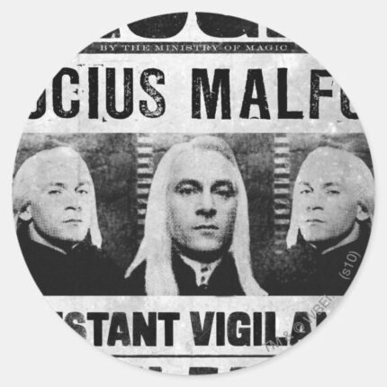 Lucius Malfoy Wanted Poster Classic Round Sticker