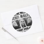 Lucius Malfoy Wanted Poster Classic Round Sticker